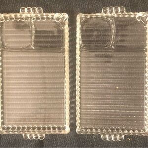 1950’s 4 piece set - Hazel Atlas Glass Sip n Smoke Trays